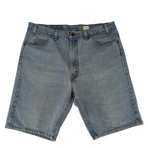 Vintage Levis 505 Orange Tab Denim Shorts Mens 38 Light Wash Blue Made USA 90s